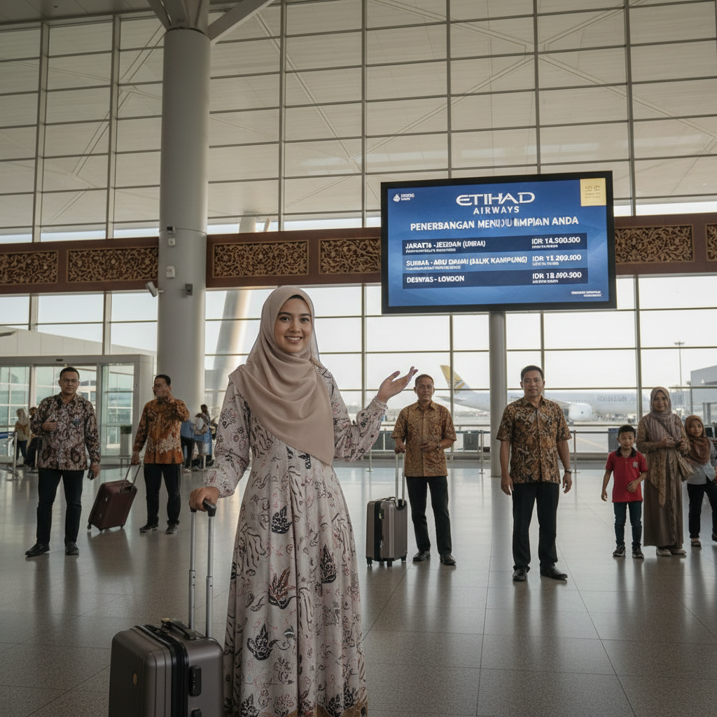 Etihad Airways (EY) — Rute ex Indonesia, Bagasi Umrah, Layanan | 2026