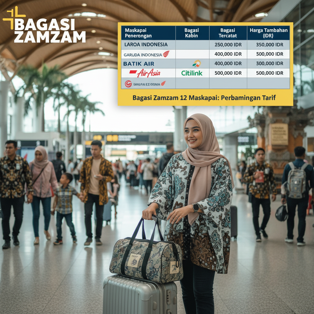 Aturan Bagasi Air Zamzam di Pesawat 2026: Tabel Lengkap 12 Maskapai Umroh (Rp 0 – Rp 200.000/kg)