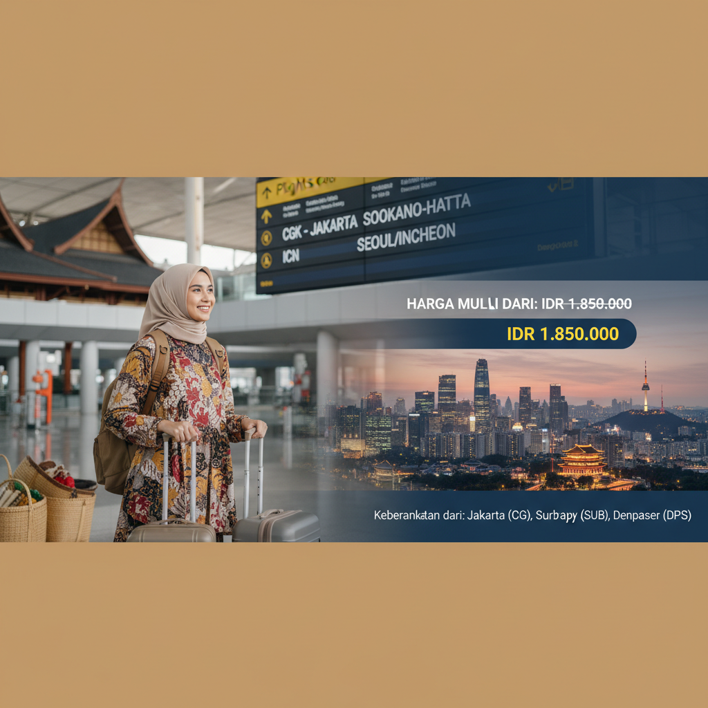 Tiket Pesawat Jakarta (CGK) ke Seoul (ICN) — Jadwal, Harga IDR, Maskapai PMI | 2026