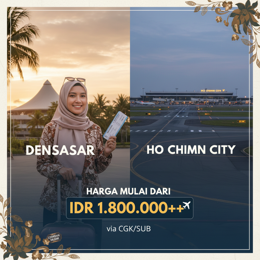 Tiket Pesawat Denpasar ke Ho Chi Minh City — Jadwal, Maskapai, Harga IDR | 2026