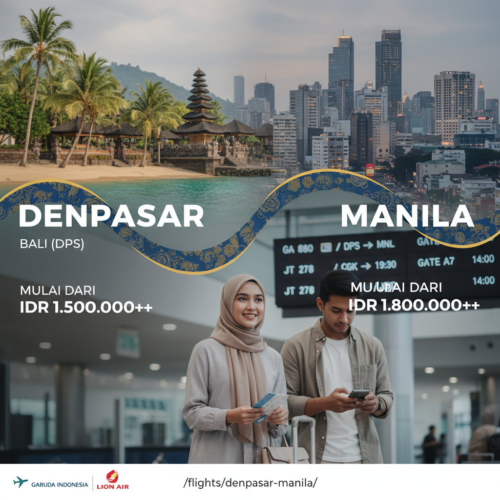 Tiket Pesawat Denpasar ke Manila — Jadwal, Maskapai, Harga IDR | 2026