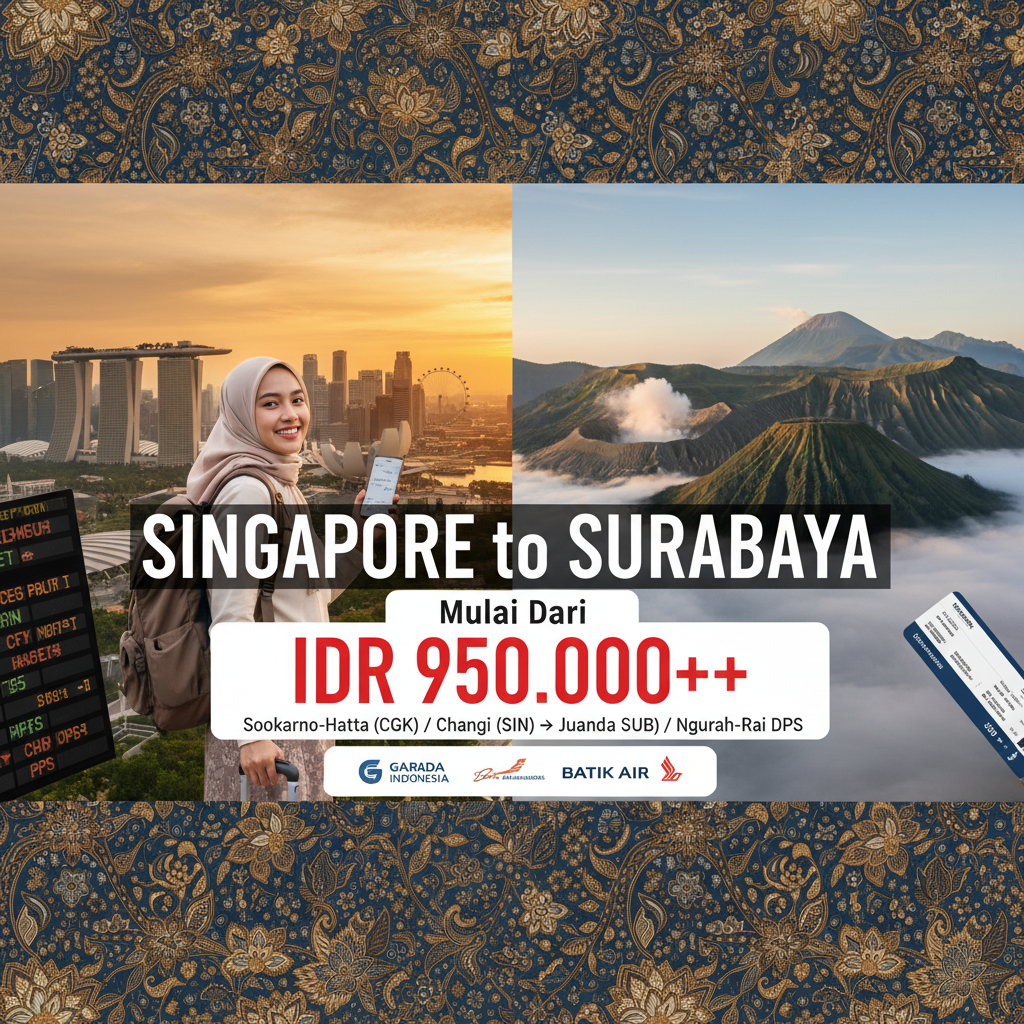 Tiket Pesawat Singapore ke Surabaya — Jadwal, Maskapai, Harga IDR | 2026