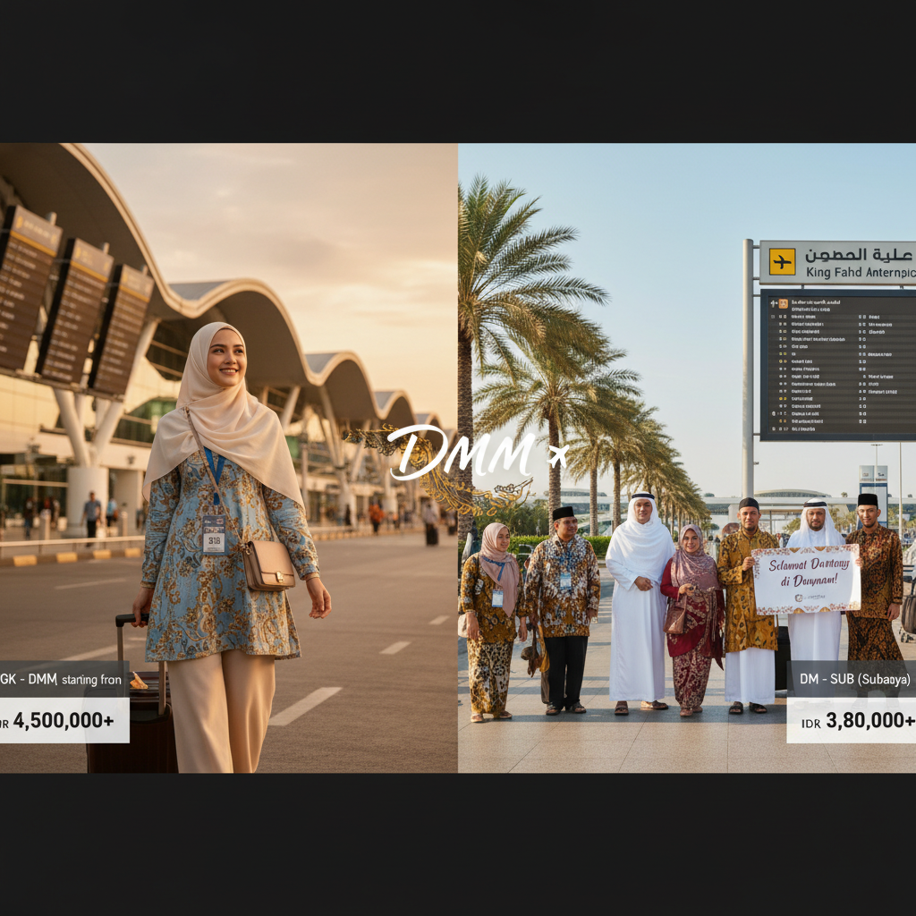 Tiket Pesawat Surabaya (SUB) ke Dammam (DMM) — Jadwal, Harga IDR, Maskapai PMI | 2026