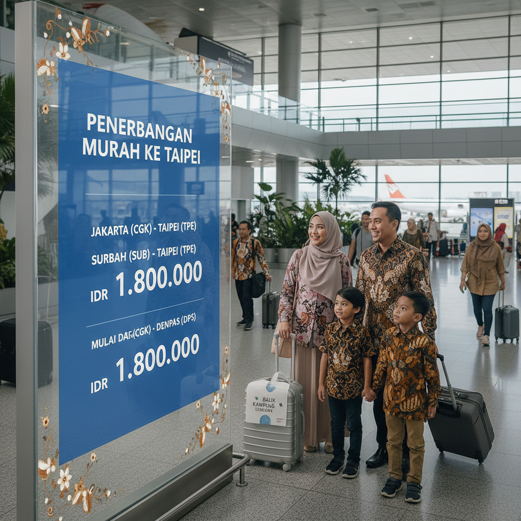 Tiket Pesawat Surabaya (SUB) ke Taipei (TPE) — Jadwal, Harga IDR, Maskapai PMI | 2026