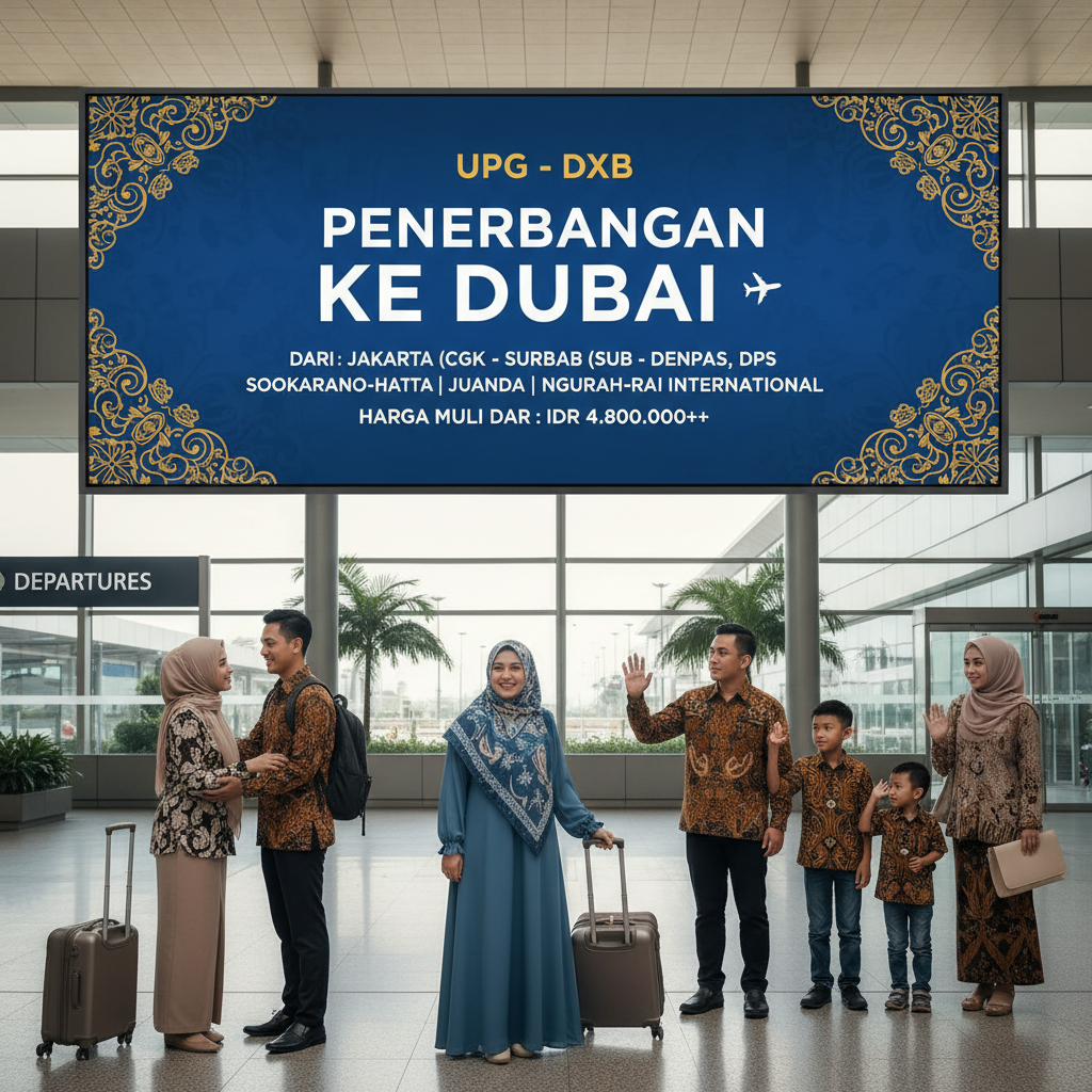 Tiket Pesawat Makassar (UPG) ke Dubai (DXB) — Jadwal, Harga IDR, Maskapai PMI | 2026
