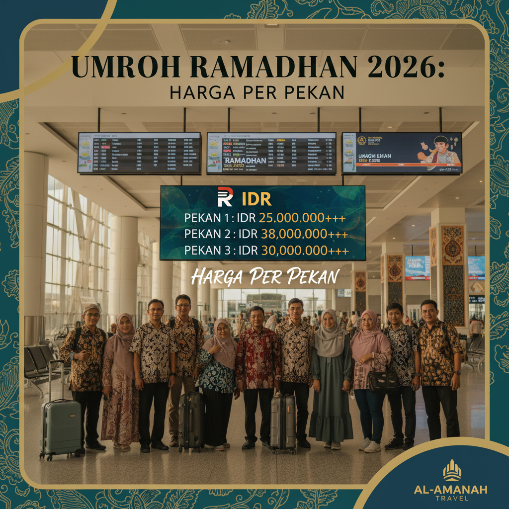 Harga Umroh Ramadhan 2026 Per Pekan: Awal vs Tengah vs Akhir/Itikaf (Rp 28-110 juta)